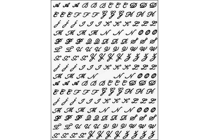 38 - Pegatinas de letras cursivas