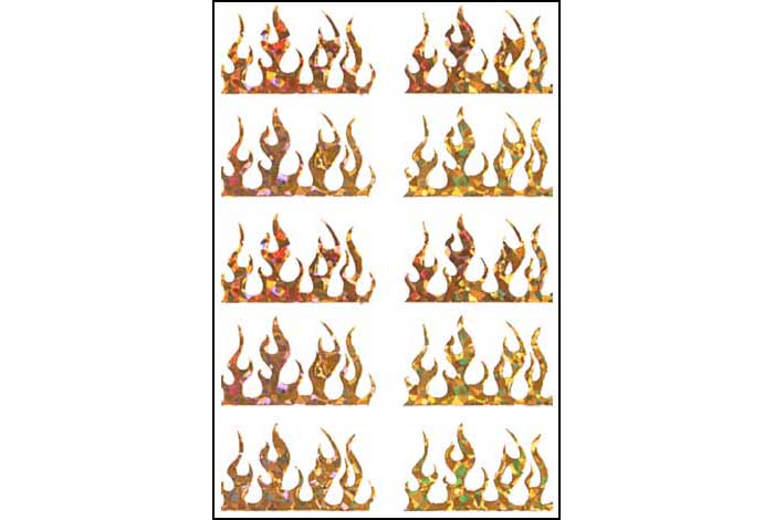 36 - Pegatinas holográficas de llamas