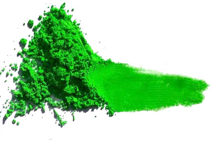 Polvo de pigmento verde neón