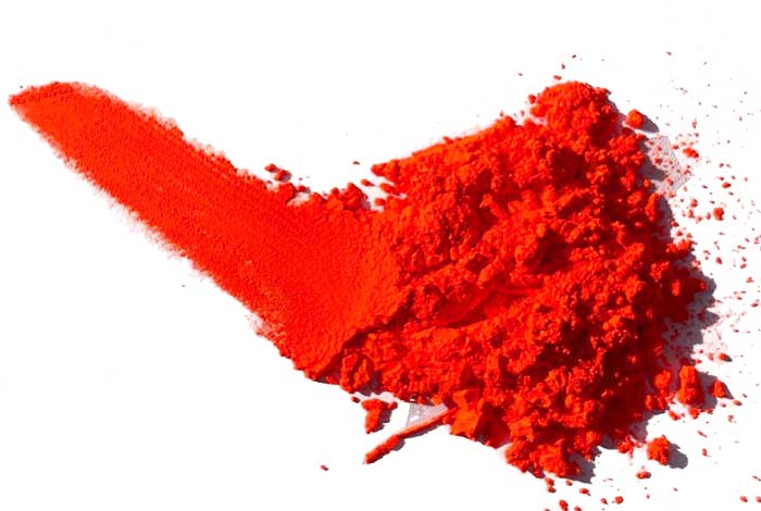 Polvo de pigmento naranja neón