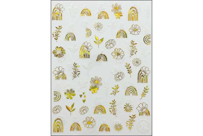 47 - Pegatinas de flores arcoíris
