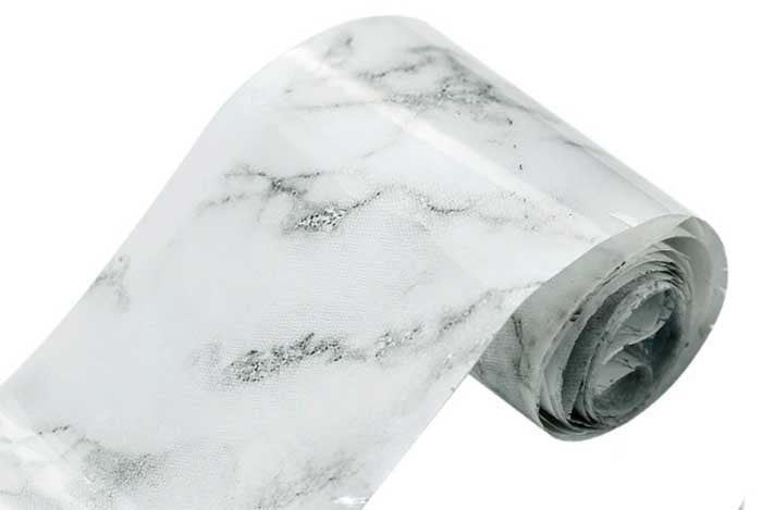 126 - White & Grey Marble Foil