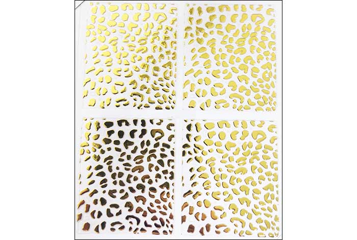 27 - Pegatinas con estampado de leopardo dorado 
