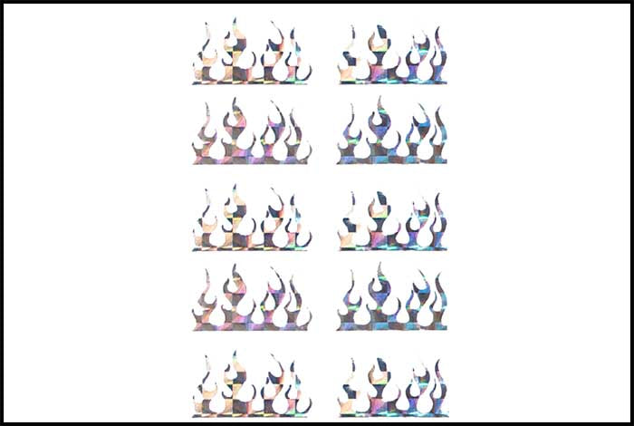 36 - Pegatinas holográficas de llamas 