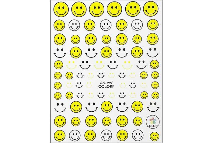 Pegatinas de uñas con caras sonrientes 